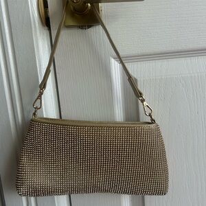Elegant Gold Beaded Clutch